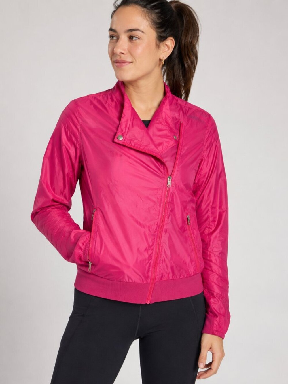 Oiselle Moto Running Jacket Pink Lightweight Size Small